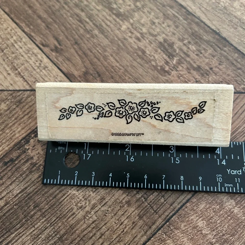 Stampin Up -  Stamps Happen Inc Rubber Wood Vintage 7pc Lot Scrapbook Card Craft